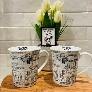 Disney Pluto Sketch Book Coffee Tea Mugs Cups